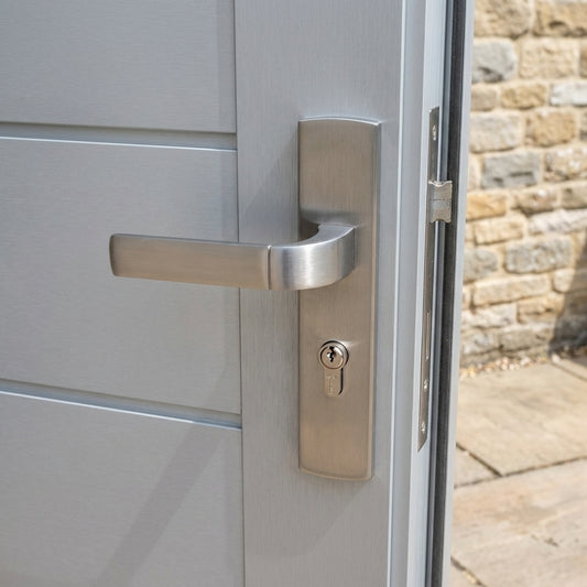 Domino - Exterior Door Handle, Silver Matt