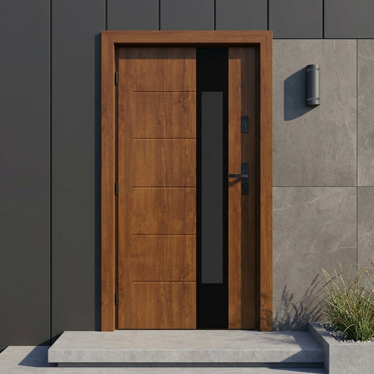 Pantor - Steel Exterior Door Saragossa, Golden Oak