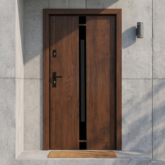 Silves - Steel exterior door, Walnut