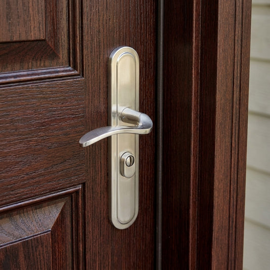 Domino - Exterior Door Handle, Nickel