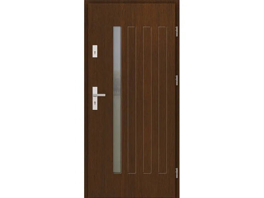 El Prema - Plato Wooden Exterior Door, Dark Oak