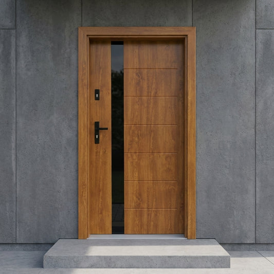 Pantor - Exterior Steel Door Alicante, Golden Oak