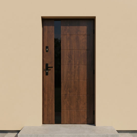 Pantor - Steel Exterior Door Alicante, Walnut