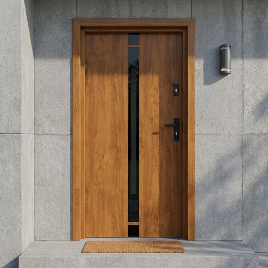 Silves - Steel exterior door, Golden Oak