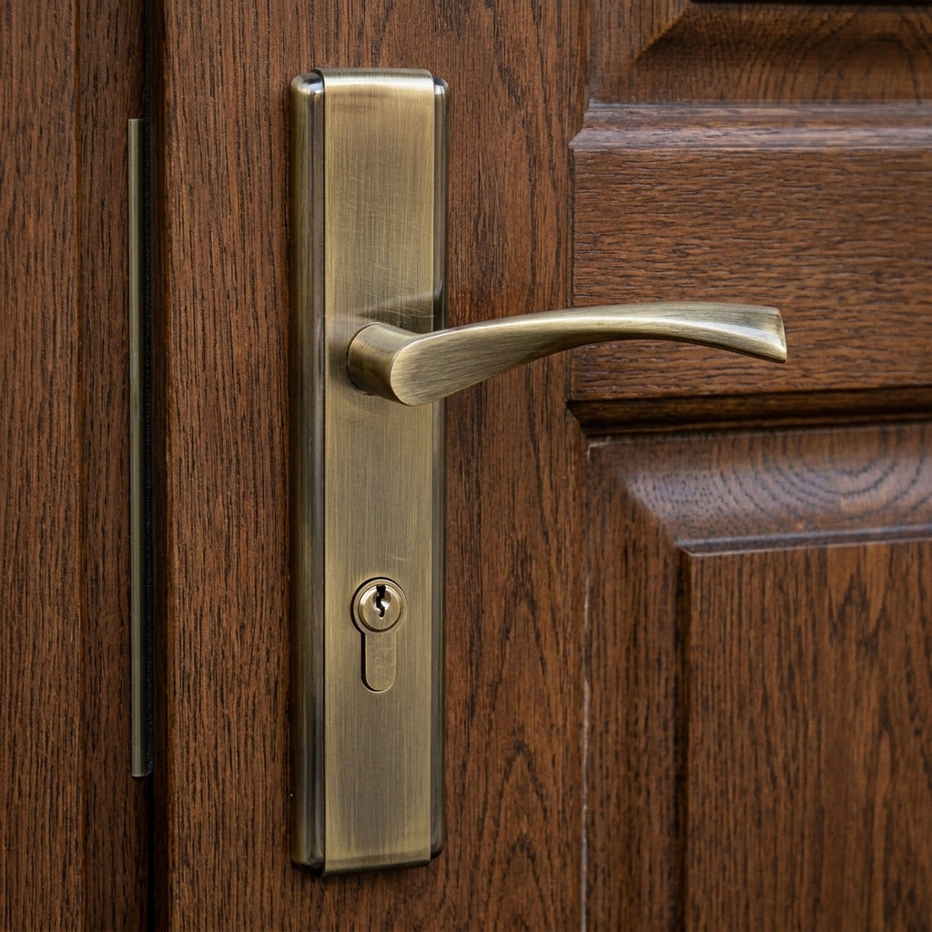 Domino - Exterior Door Handle, Rustic Bronze