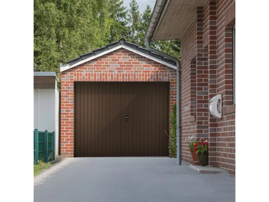 Double-leaf garage swing door, Brown